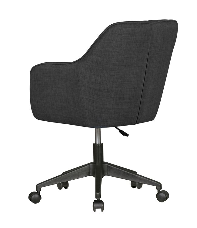 Amstyle bureaustoel MARA antraciet stoffen design draaifauteuil met rug 120 kg | Retro bureaustoel draaifauteuil met zwenkwielen | Designer schelpstoel comfortabel | PC stoel bureaustoel kantoor bureaustoelen