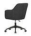 Amstyle bureaustoel MARA antraciet stoffen design draaifauteuil met rug 120 kg | Retro bureaustoel draaifauteuil met zwenkwielen | Designer schelpstoel comfortabel | PC stoel bureaustoel kantoor bureaustoelen