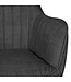 Amstyle bureaustoel MARA antraciet stoffen design draaifauteuil met rug 120 kg | Retro bureaustoel draaifauteuil met zwenkwielen | Designer schelpstoel comfortabel | PC stoel bureaustoel kantoor bureaustoelen