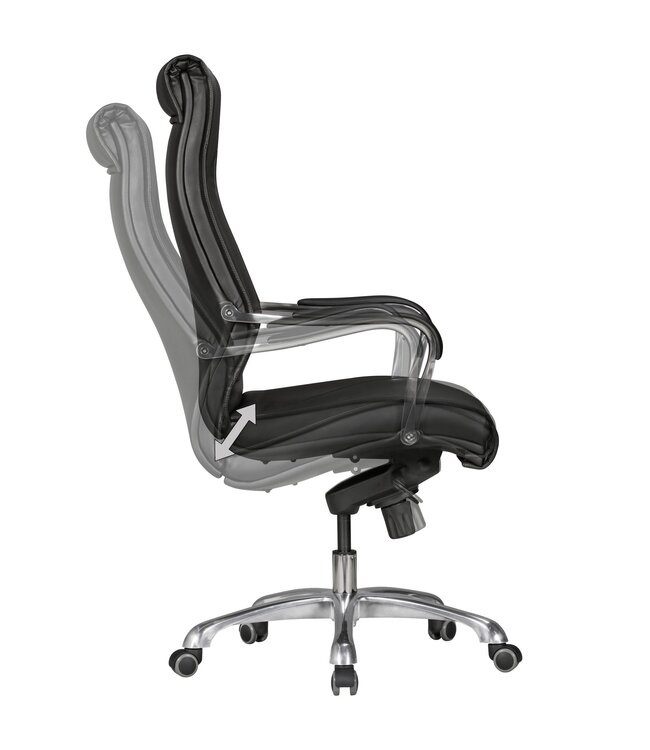 Amstyle bureaustoel BIGBOSS hoes imitatie lederen bureaustoel zwart X-XL 120 kg bureaustoel in hoogte verstelbare stoel