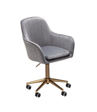 Amstyle Bureaustoel fluweel grijs 52 cm breed - SPM1.430