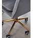 Amstyle Bureaustoel Fluweel Grijs, Design Draaistoel met Rugleuning, Bureaustoel 120 kg in Hoogte Verstelbaar, Kuipstoel met Wielen, Draaibare Stoel