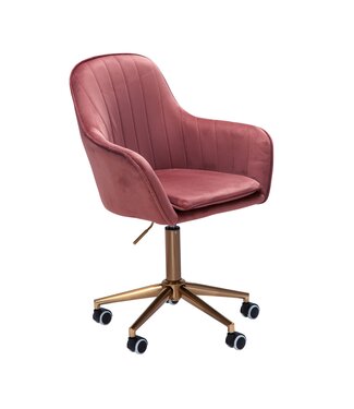 Amstyle Bureaustoel fluweel roze 52 cm breed - SPM1.431