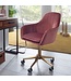 Amstyle bureau  fluweel roze | Design draaistoel met rugleuning | Werkstoel 120 kg in hoogte verstelbaar | Schelpstoel met wielen | Schommelstoel