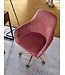 Amstyle bureau  fluweel roze | Design draaistoel met rugleuning | Werkstoel 120 kg in hoogte verstelbaar | Schelpstoel met wielen | Schommelstoel