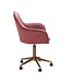 Amstyle bureau  fluweel roze | Design draaistoel met rugleuning | Werkstoel 120 kg in hoogte verstelbaar | Schelpstoel met wielen | Schommelstoel