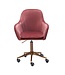 Amstyle bureau  fluweel roze | Design draaistoel met rugleuning | Werkstoel 120 kg in hoogte verstelbaar | Schelpstoel met wielen | Schommelstoel