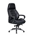 Amstyle design bureaustoel hoes echt leer zwarte bureaustoel tot 120 kg | XXL design directiestoel, in hoogte verstelbaar | Ergonomische bureaustoel met armleuningen & hoge rugleuning | Rocker-functie