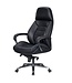 Amstyle design bureaustoel hoes echt leer zwarte bureaustoel tot 120 kg | XXL design directiestoel, in hoogte verstelbaar | Ergonomische bureaustoel met armleuningen & hoge rugleuning | Rocker-functie