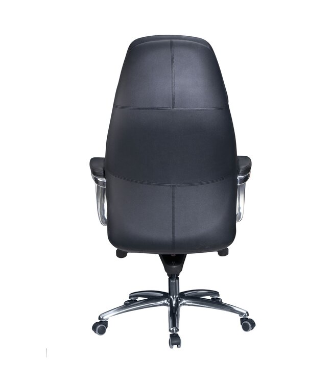 Amstyle design bureaustoel hoes echt leer zwarte bureaustoel tot 120 kg | XXL design directiestoel, in hoogte verstelbaar | Ergonomische bureaustoel met armleuningen & hoge rugleuning | Rocker-functie