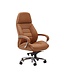 Amstyle design bureaustoel hoes echt leer caramel bureaustoel tot 120 kg | XXL design directiestoel, in hoogte verstelbaar | Ergonomische bureaustoel met armleuningen & hoge rugleuning | rocker-functie: