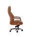 Amstyle design bureaustoel hoes echt leer caramel bureaustoel tot 120 kg | XXL design directiestoel, in hoogte verstelbaar | Ergonomische bureaustoel met armleuningen & hoge rugleuning | rocker-functie: