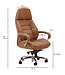 Amstyle design bureaustoel hoes echt leer caramel bureaustoel tot 120 kg | XXL design directiestoel, in hoogte verstelbaar | Ergonomische bureaustoel met armleuningen & hoge rugleuning | rocker-functie: