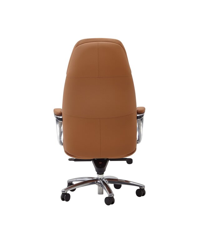 Amstyle design bureaustoel hoes echt leer caramel bureaustoel tot 120 kg | XXL design directiestoel, in hoogte verstelbaar | Ergonomische bureaustoel met armleuningen & hoge rugleuning | rocker-functie: