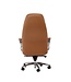 Amstyle design bureaustoel hoes echt leer caramel bureaustoel tot 120 kg | XXL design directiestoel, in hoogte verstelbaar | Ergonomische bureaustoel met armleuningen & hoge rugleuning | rocker-functie: