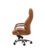 Amstyle design bureaustoel hoes echt leer caramel bureaustoel tot 120 kg | XXL design directiestoel, in hoogte verstelbaar | Ergonomische bureaustoel met armleuningen & hoge rugleuning | rocker-functie: