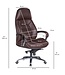 Amstyle design bureaustoel hoes echt leer bruine bureaustoel tot 120 kg | XXL design directiestoel, in hoogte verstelbaar | Ergonomische bureaustoel met armleuningen & hoge rugleuning | Rocker-functie