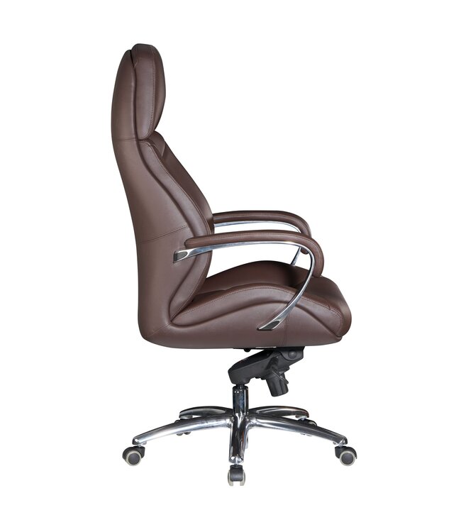 Amstyle design bureaustoel hoes echt leer bruine bureaustoel tot 120 kg | XXL design directiestoel, in hoogte verstelbaar | Ergonomische bureaustoel met armleuningen & hoge rugleuning | Rocker-functie