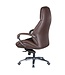 Amstyle design bureaustoel hoes echt leer bruine bureaustoel tot 120 kg | XXL design directiestoel, in hoogte verstelbaar | Ergonomische bureaustoel met armleuningen & hoge rugleuning | Rocker-functie