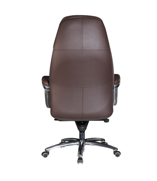 Amstyle design bureaustoel hoes echt leer bruine bureaustoel tot 120 kg | XXL design directiestoel, in hoogte verstelbaar | Ergonomische bureaustoel met armleuningen & hoge rugleuning | Rocker-functie