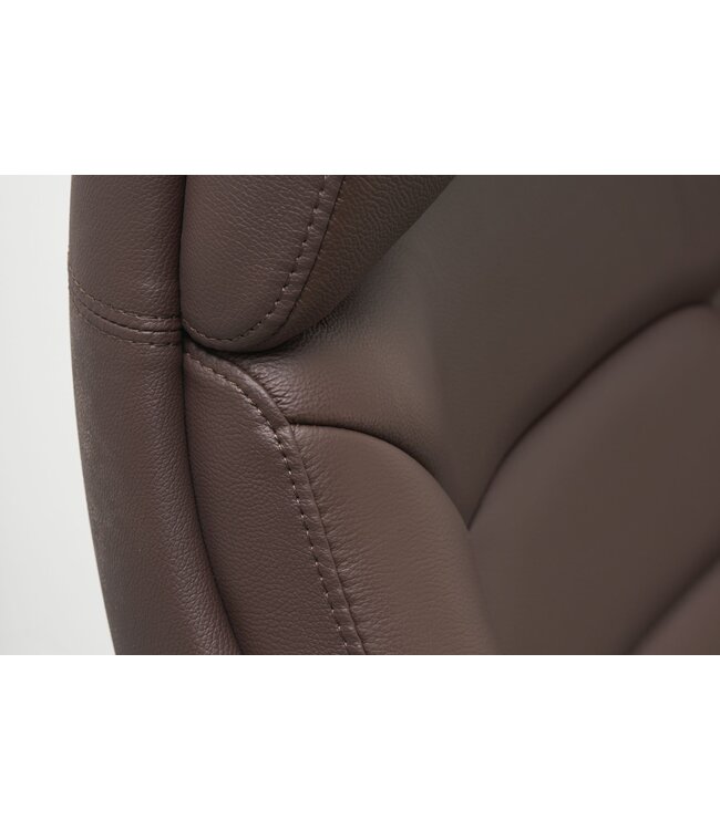 Amstyle design bureaustoel hoes echt leer bruine bureaustoel tot 120 kg | XXL design directiestoel, in hoogte verstelbaar | Ergonomische bureaustoel met armleuningen & hoge rugleuning | Rocker-functie