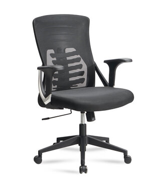 Amstyle Bureaustoel zwart mesh met lendensteun - SPM1.445