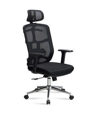 Amstyle Bureaustoel zwart mesh 130 cm hoog - SPM1.450