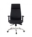 Amstyle bureaustoel PORTO Real Leather Black ergonomisch met hoofdsteun | Ontwerp van de bureaustoel bureaustoel ergonomisch met tilt-functie | Draaibare stoel met armleuningen X-XL 120 kg