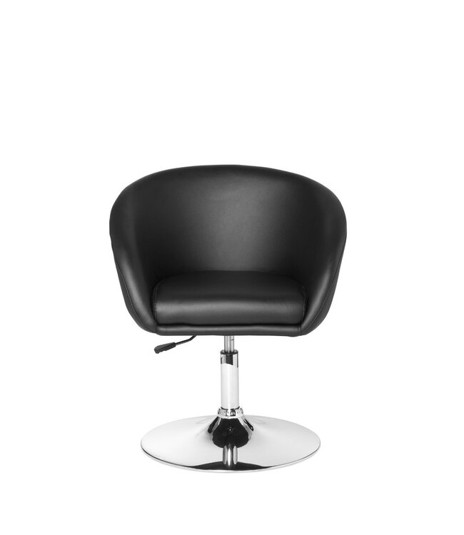 Amstyle design relax fauteuil SPM2.157 lounge fauteuil kunstleer cocktail fauteuil zwart | Draaifauteuil | Eetkamerstoel 120 kg | Club fauteuil lederlook | Bureaustoel Modern | Lounge stoel wachtkamer stoel