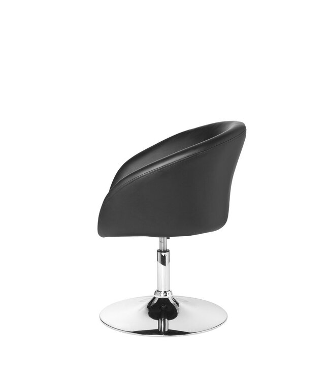 Amstyle design relax fauteuil SPM2.157 lounge fauteuil kunstleer cocktail fauteuil zwart | Draaifauteuil | Eetkamerstoel 120 kg | Club fauteuil lederlook | Bureaustoel Modern | Lounge stoel wachtkamer stoel