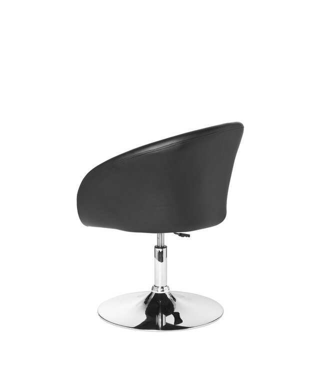 Amstyle design relax fauteuil SPM2.157 lounge fauteuil kunstleer cocktail fauteuil zwart | Draaifauteuil | Eetkamerstoel 120 kg | Club fauteuil lederlook | Bureaustoel Modern | Lounge stoel wachtkamer stoel