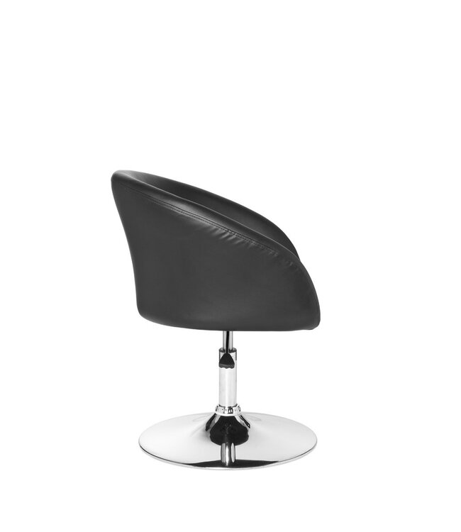 Amstyle design relax fauteuil SPM2.157 lounge fauteuil kunstleer cocktail fauteuil zwart | Draaifauteuil | Eetkamerstoel 120 kg | Club fauteuil lederlook | Bureaustoel Modern | Lounge stoel wachtkamer stoel