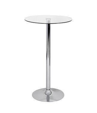 Amstyle Bartafel zilver glas rond 105 cm - SPM3.054