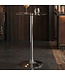 Amstyle bartafel 60x60x105 cm ronde bartafel veiligheidsglas bistrotafel zilver | Eigentijdse bartafel | Design feesttafel metaal | Hoge tafel chroom