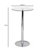 Amstyle bartafel 60x60x105 cm ronde bartafel veiligheidsglas bistrotafel zilver | Eigentijdse bartafel | Design feesttafel metaal | Hoge tafel chroom