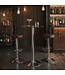 Amstyle bartafel 60x60x105 cm ronde bartafel veiligheidsglas bistrotafel zilver | Eigentijdse bartafel | Design feesttafel metaal | Hoge tafel chroom