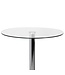 Amstyle bartafel 60x60x105 cm ronde bartafel veiligheidsglas bistrotafel zilver | Eigentijdse bartafel | Design feesttafel metaal | Hoge tafel chroom