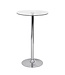 Amstyle bartafel 60x60x105 cm ronde bartafel veiligheidsglas bistrotafel zilver | Eigentijdse bartafel | Design feesttafel metaal | Hoge tafel chroom