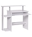 Wohnling computer bureau DENNIS White 94 x 90 x 48 cm met toetsenbord plank | Laptop tafel zonder wielen met top | Pc-tafel met ruimtebesparende printer tray | Bureau voor kleine ruimtes