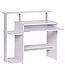 Wohnling computer bureau DENNIS White 94 x 90 x 48 cm met toetsenbord plank | Laptop tafel zonder wielen met top | Pc-tafel met ruimtebesparende printer tray | Bureau voor kleine ruimtes