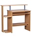 Wohnling computer bureau DENNIS Beech 94 x 90 x 48 cm met toetsenbord plank | Laptop tafel zonder wielen met top | Pc-tafel met ruimtebesparende printer tray | Bureau voor kleine ruimtes