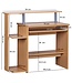 Wohnling computer bureau DENNIS Beech 94 x 90 x 48 cm met toetsenbord plank | Laptop tafel zonder wielen met top | Pc-tafel met ruimtebesparende printer tray | Bureau voor kleine ruimtes