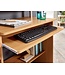 Wohnling computer bureau DENNIS Beech 94 x 90 x 48 cm met toetsenbord plank | Laptop tafel zonder wielen met top | Pc-tafel met ruimtebesparende printer tray | Bureau voor kleine ruimtes