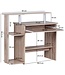 Wohnling computer bureau DENNIS Sonoma eik 94 x 90 x 48 cm met toetsenbord plank | Laptop tafel zonder wielen met top | Pc-tafel met ruimtebesparende printer tray | Bureau voor kleine ruimtes