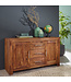Wohnling dressoir MUMBAI massief houten sheesham ladekast 118 cm 3 laden 2 deuren design highboard landhuisstijl bruin naturel
