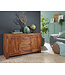 Wohnling dressoir MUMBAI massief houten sheesham ladekast 118 cm 3 laden 2 deuren design highboard landhuisstijl bruin naturel