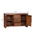 Wohnling dressoir MUMBAI massief houten sheesham ladekast 118 cm 3 laden 2 deuren design highboard landhuisstijl bruin naturel