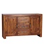 Wohnling dressoir MUMBAI massief houten sheesham ladekast 118 cm 3 laden 2 deuren design highboard landhuisstijl bruin naturel