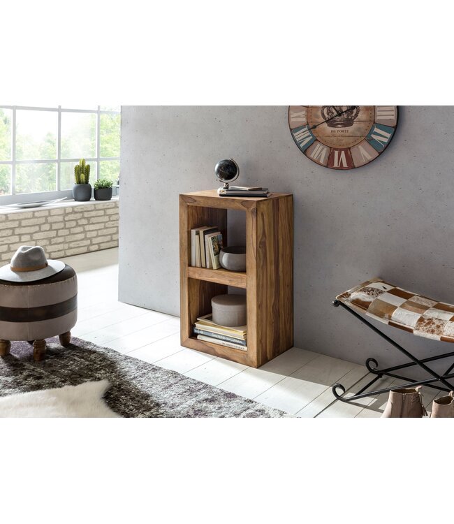 Wohnling plank MUMBAI massief hout sheesham 88cm hoog 2 planken design houten plank natuurproduct bijzettafel landhuisstijl