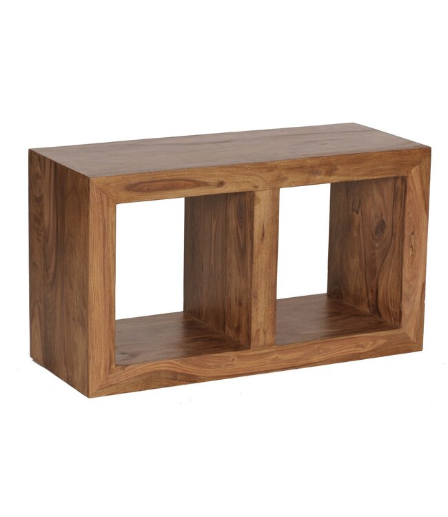 Wohnling plank MUMBAI massief hout sheesham 88cm hoog 2 planken design houten plank natuurproduct bijzettafel landhuisstijl